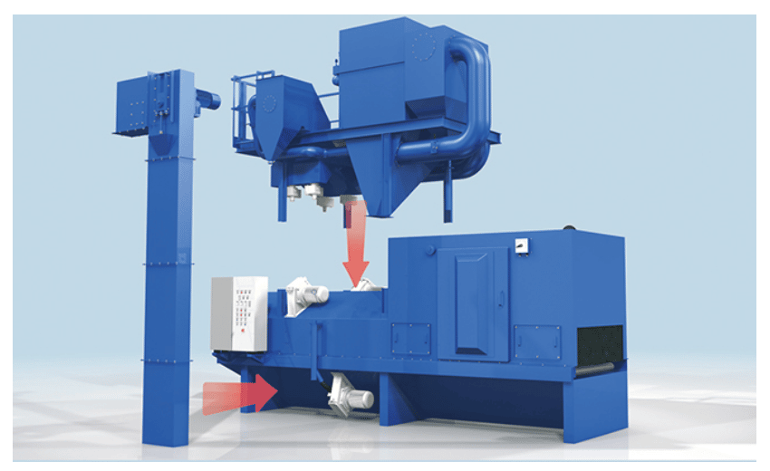 An image of a SmartLine Roller Conveyor Shot Blast Machine