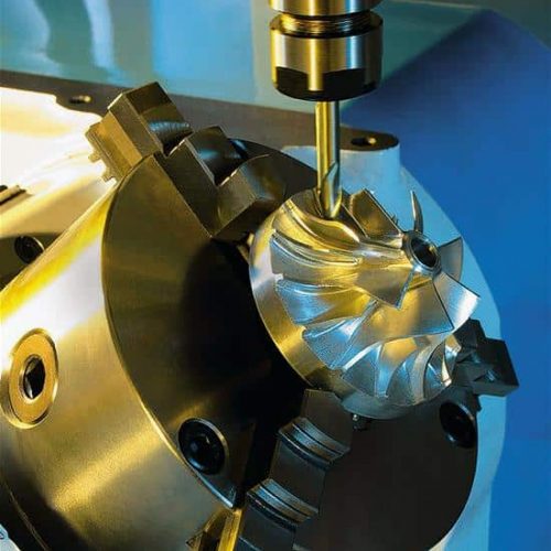 A CNC machine being worked on